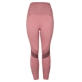 Nahtlose High-Waist Yoga-Leggings in Altrosa mit atmungsaktiven Mesh-Details und Cut-outs - S / Rosa
