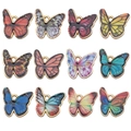 Set mit 12 bunten Schmetterlingsanhängern mit Goldrand für DIY Schmuckherstellung - 12-teiliges Schmetterling Set