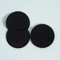 Top view of black microfiber jewelry pouch showing suede texture and stitching details - 7*7cm / Black