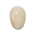 Beige wheat straw detangling air cushion hairbrush with oval shape on white background - Egg Shaped Brush / Earthy Yellow