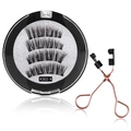 KS02-4 reusable magnetic eyelash set with four pairs of black lashes and applicator - KS02-4 Style With Black Applicator Set