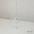 Silver metal snowflake pendant 9x9cm with central crystal and hanging chain - 3D Flower / Silver