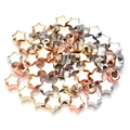 Mezcla de cuentas de estrella CCB en oro, plata y oro rosa para creación de joyas DIY - Diám 12mm/Grosor 6mm/Agujero 4mm / Multicolor