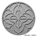Grey 220mm diameter silicone kitchen heat insulation mat with floral hollow design - 22cm / Gray
