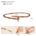 Minimalist rose gold nail bangle with zircon inlay showing dimensions and weight - Nail Shape (BS-J5512RG) / Rose Gold