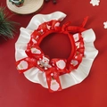 Christmas pet collar with Santa Claus figurine and red satin ribbon for dogs and cats - Size S (1.5-4kg) / Santa Claus Red Scarf
