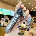Astronaut liquid drifting bottle keychain with black DREAM ON wrist strap for couples - UFO Astronaut - Moon