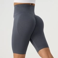 Dunkelgraue High Waist Yoga-Shorts für Damen mit Scrunch-Butt-Effekt und Stretch-Stoff - S / Marineblau