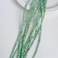 Strands of light mint green flat round natural shell beads for DIY jewelry making - 3mm / Cyan