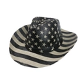 Detailaufnahme der US-Flagge Sterne und Streifen auf einem Western-Cowboy-Partyhut - 56-58cm / Flaggenstil 7