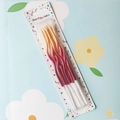 6-pack spiral birthday candles in red, yellow, and white gradient for party cake decor - Yellow and Red Curved Candle