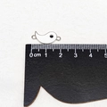 White enamel Yin Yang Tai Chi alloy pendant charm next to a ruler for size measurement - Silver White Double Loop 10*18mm