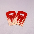 Mini plastic gift bag 9x15cm with red bow and checkered pattern for jewelry - No.108-Red White Plaid Bow