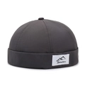 Dark grey breathable quick-dry Miki hat with mountain logo label and brimless design - Adjustable / Dark Gray