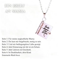 Titanium steel book locket necklace engraved with Beste Mama aller Zeiten for mothers - 63 Silver German Mom Style