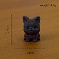 Miniature resin black French bulldog figurine with red collar and detailed fur texture - Black French Bulldog