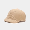Detailed macro view of beige cotton baseball cap featuring ventilation eyelets and stitching - Adjustable / Khaki