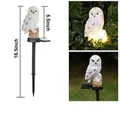 Lámpara solar de jardín con forma de búho blanco y LED cálido para decoración exterior - Blanco