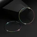 Orecchini a cerchio arcobaleno in acciaio inossidabile con finitura metallica colorata - Rotondo