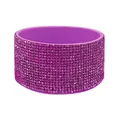 Silicone water bottle boot with purple rhinestones for sports flasks and car cups - Purple Rhinestone/Deep Purple Sleeve