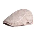 Boina de encaje floral beige con hebilla de metal ajustable para protección solar verano - Caqui