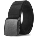 Tactische nylon riem voor heren en dames met lichtgewicht matzwarte kunststof gesp - Zwart