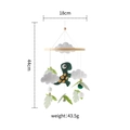 Baby mobile with dinosaur plush cloud and wood beads for crib hanging decoration - T-Rex Felt Mobile