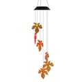 Solar powered wind chime with colorful LED maple leaf ornaments for garden decor - Maple Leaf