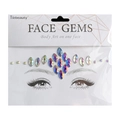 Colorful face gems and rhinestones stickers arranged in crown shape for makeup - FG4004 Colorful Crown Style / Colorful Iridescent