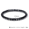 Detalle de cuentas de 4x6mm en una pulsera de hematita negra de 19cm con brillo metálico - Cilíndrico 4*6mm