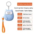 Blue owl-shaped personal security alarm with 130dB siren and built-in LED flashlight - Chinese Packaging / Owl / Blue