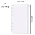 A6 size clear PVC zipper bag for 6-ring binders, functional budget saving binder pocket - Zippered Storage Bag
