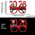 Leuchtende Neujahrsbrille 2026 mit LED-Licht und Schneeflocken für festliche Partys - Integrierte LED-Blinkbrille / 2026 Pailletten Samt-Stil