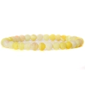 6mm natural yellow dragon vein agate beaded stretch bracelet for women with round stone beads - Light Yellow Crackle Agate