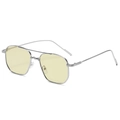 Lunettes aviateur argentées avec verres jaunes transparents et monture en métal - Monture Argentée Verres Verts