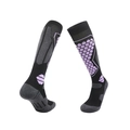Professional black and purple merino wool ski socks with compression zones - 8208 Black/Purple
