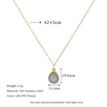 Detailed size chart for 18K gold plated stainless steel necklace with lapis lazuli pendant - Gray