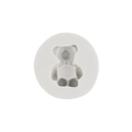 White round silicone mold with cartoon teddy bear pattern for creative DIY baking crafts - Style 1 Single Bear Round (A398) / Gray