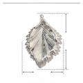 Detailed parameter diagram of a silver stainless steel leaf pendant with size 46mm x 29mm - Leaf (YE280)