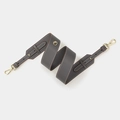 Dark gray leather shoulder strap with gold lobster clasps and white contrast stitching - Grey With Gold Buckle