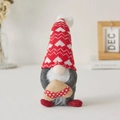 Christmas gnome plush toy with red knitted heart hat and white faux fur beard - Holding Heart Male Style