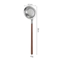 Stainless steel skimmer ladle with walnut handle 8.2cm diameter for ramen and hot pot - Walnut Wood Handle Steel Skimmer
