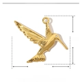 Detailed parameter display of hummingbird pendant with 32mm width and rhinestone accents - YE588-Hummingbird