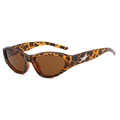 Retro Y2K sunglasses with tortoise pattern frames and silver metal star detail - Tortoiseshell Frame Tea Lens
