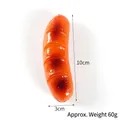 Realistic 10cm roasted sausage food model, orange-red resin hot dog toy weighing 60g - Roasted Hot Dog - No Buckle