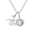 Collier en acier argenté avec pendentif lettre H et breloque pierre de naissance - Lettre X / Argent