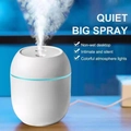 Humidificador USB blanco portátil con LED azul y gran flujo de niebla para escritorio - Blanco