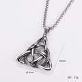 Stainless steel Celtic knot snake pendant necklace 43mm height and 37g weight details - Celtic Knot Snake / 0.3*60cm Chain