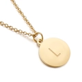 Collier minimaliste doré avec pendentif rond et lettre L majuscule gravée élégante - Lettre L