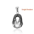 Pendentif griffe de dragon argenté vintage avec boule de cristal, pendentif seulement - Perle Blanche (Pendentif Uniquement)